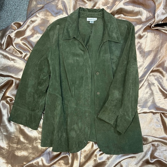 Green Suede Coat - Picture 3 of 10